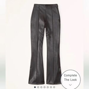 Abercrombie & Fitch Split-Hem Vegan Leather Slim Flare Pant Black sz M